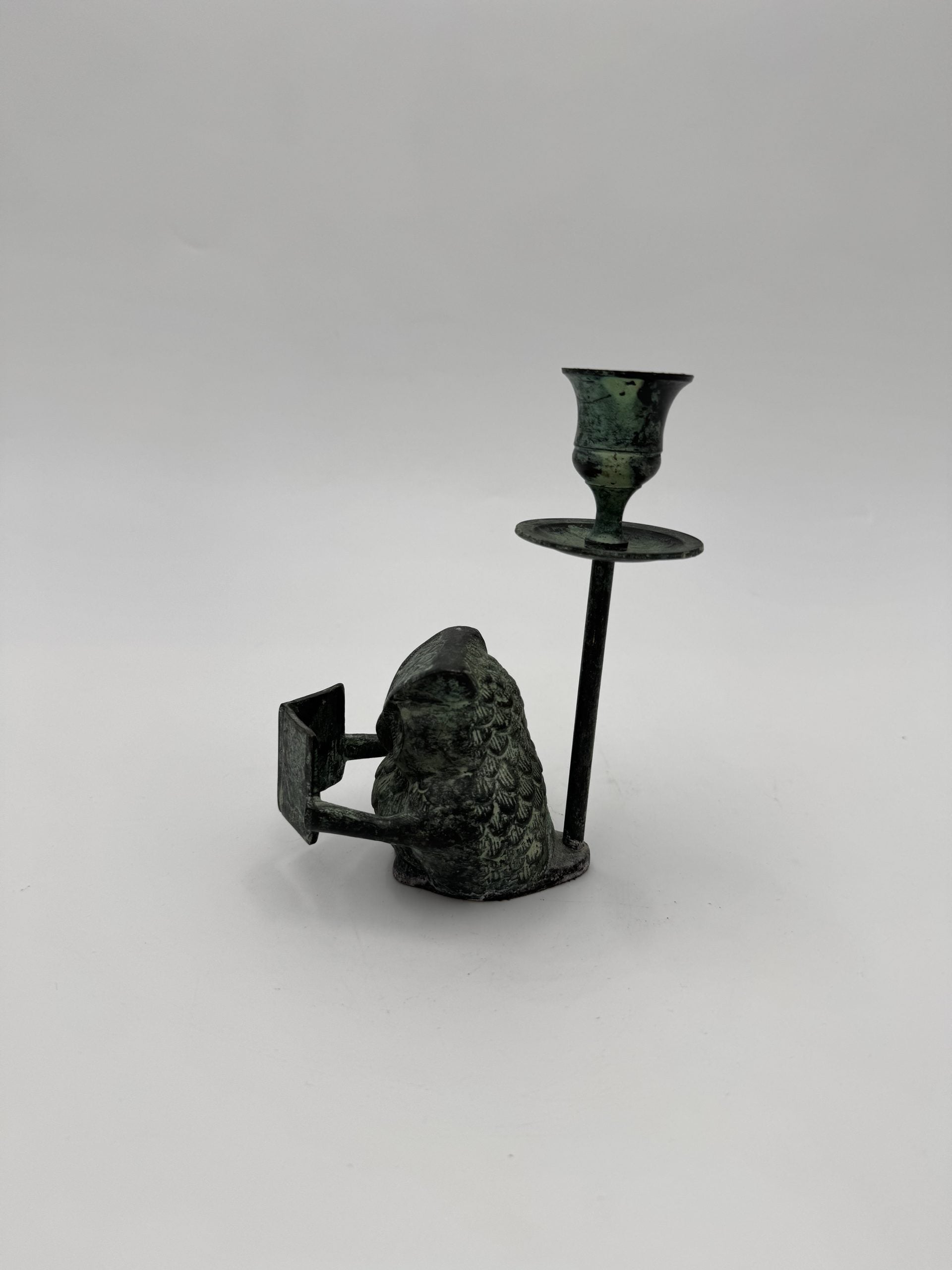 Vintage Library Reading Owl Candle Holder