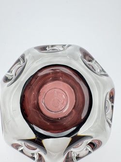 Liskeard Glass Purple Knobbly Bowl -tea light candle holder