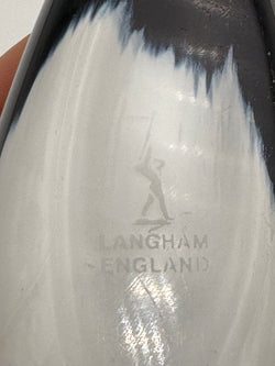 Langham Glass Dolphin Figurine, Speckled, Hand Blown, Vintage